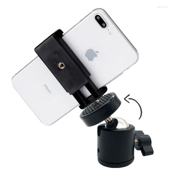 Trípodes Universal Moblie Phone Clip Bracket Mount 1/4 Tornillo Zapata Trípode Monopod Stand para Smartphone CameraTripods