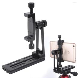 Tripods Universal Phone Tripod Mount 360 graden roteren beugel cliphouder klem adapter met QR-plaat voor arca-swiss fit balkop