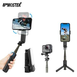 Trépieds Upmostek L09 1 axe stabilisateur de cardan pour téléphone anneau lumière Selfie bâton trépied avec télécommande Bluetooth pour Smartphone caméra Gopro