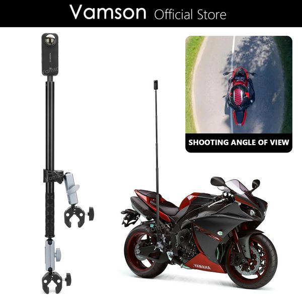 Trípodes Soporte para cámara de bicicleta y motocicleta Vamson con trípode/palo Selfie de aluminio para Insta360 One Rs One X2 Gopro accesorios para motocicleta