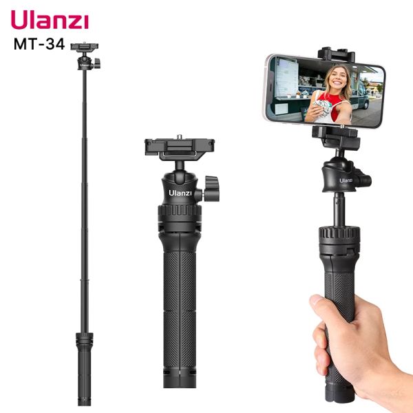 Trépieds Vijim Ulanzi MT34 81,5 cm Trépied extensible pour la caméra du téléphone DSLR 2IN1 Trépied Stick Selfie avec porte-bille de téléphone 1/4 '' port