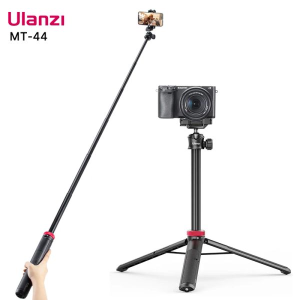 Trépieds Vijim Ulanzi MT44 Extensible Vlog LiveBroadcast Trépied Stand avec support de montage de téléphone 42 pouces pour dslr SLR Camera Goprosmartphone