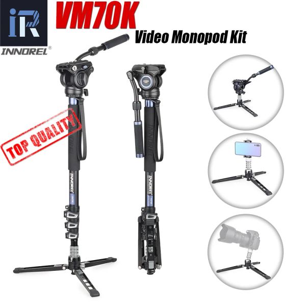 Trépieds VM70K Kit de monopode vidéo professionnel Unipod avec un stand de trépied de voyage à tête fluide pour caméscope télescopique dslr gopro