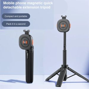 Tripods Vrig Claw Mini Magnetic Selfie Stick Tripod Telefoon Tripod Mount voor Magsafe iPhone 15 14 13 Pro Xiaomi Samsung Phone Bracket