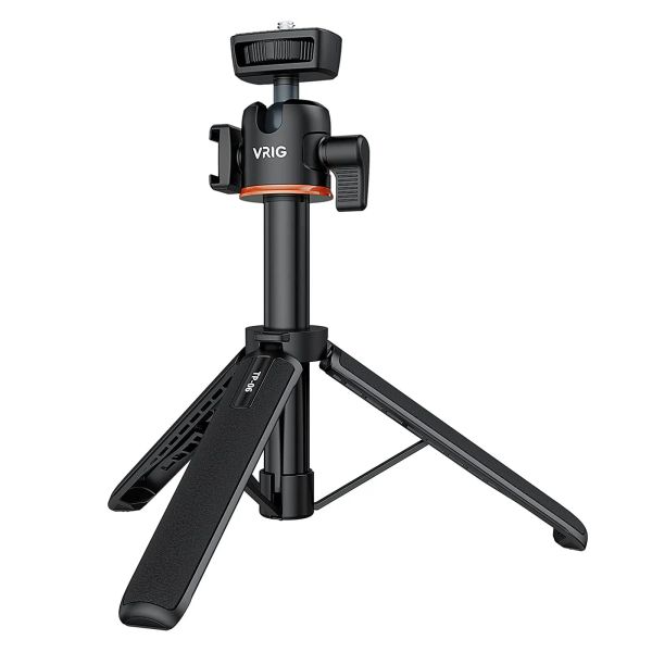 Trépieds Vrig TP06 Téléphone extensible Tripod Selfie Stick 360 ° Ball Head Camera Trépied pour iPhone Samsung Huawei Léger pour le voyage