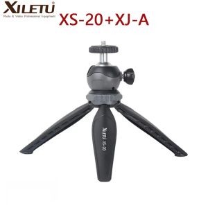 TRIPODS XILETU XS20+XJA MINI TABLETOP TRIPOD TRIPOD Desktop Telefoonhouder Stand met clip en kogelkop voor mobiele telefoon smartphone DSLR -camera