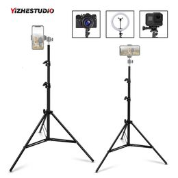 Trípodes Yizhestudio 11m16m20 Trípode de aluminio de altura con 14 tornillos para teléfono Gopro Live Vlog Pography Selfie Stick Stand 231018