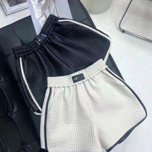 Triumphal boog korte broek ontwerper celieen topkwaliteit luxe mode shorts lederen wafel wafel los en comfortabele broek zwart witte s-2xl