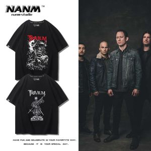 T-shirts à manches courtes Trivium Band pour hommes et femmes en été Europe et Amérique heavy metal rock manches mi-longues en coton ample.