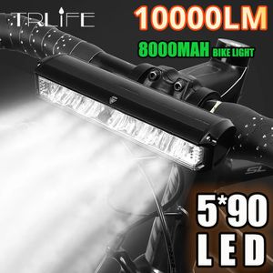 Trlife Bicycle Light Front 10000lm Bike étanche 8000mAh 5P90 LALLIGNE USB CHARGEMENT MTB ROUTE LAMPE ACCESSOIRES 240422