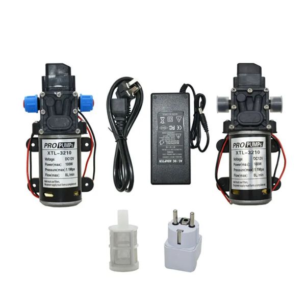 Toffel Dc 12 voltios 60w 80w 100w bomba de diafragma agua Micro bomba de refuerzo autoaspirante de alta presión para riego de jardín lavado de coches