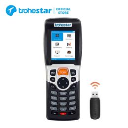 Trohestar Draadloze Barcodescanner 1D Barcodelezer Draagbare Handheld Inventaristeller Gegevensverzamelaar PDA-scanners 240318