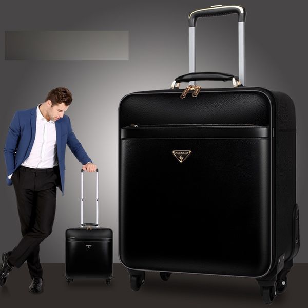 chariot Célèbre Designer Métal Bagages En Alliage D'aluminium Bagages À Roulettes LugThicker Voyage Valise Protgage Valise Haute Résistance Sac TSA