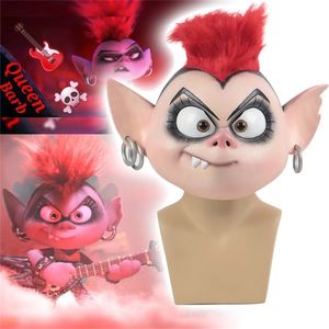 Trolls World Tour 2 Cosplay Queen Barb Punk Masque Latex Masquerade Party Mask Props Nouveau 200929