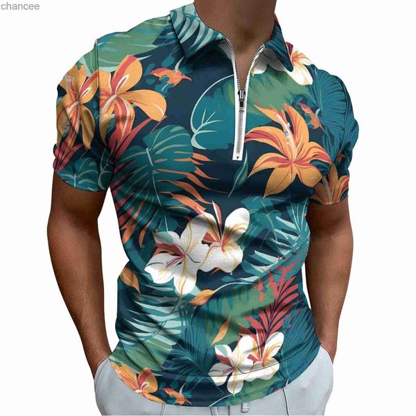 T-shirts décontractés à fleurs tropicales, polos imprimés de feuilles, chemise esthétique, haut graphique à manches courtes, grande taille 5XL 6XL HKD230825
