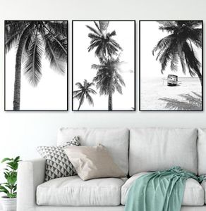 Póster de paisaje tropical Blanca Blanca Maledista Imagen de pared de playa Pintura de lienzo nórdico Arte impreso de palmera decoración del hogar5761833333