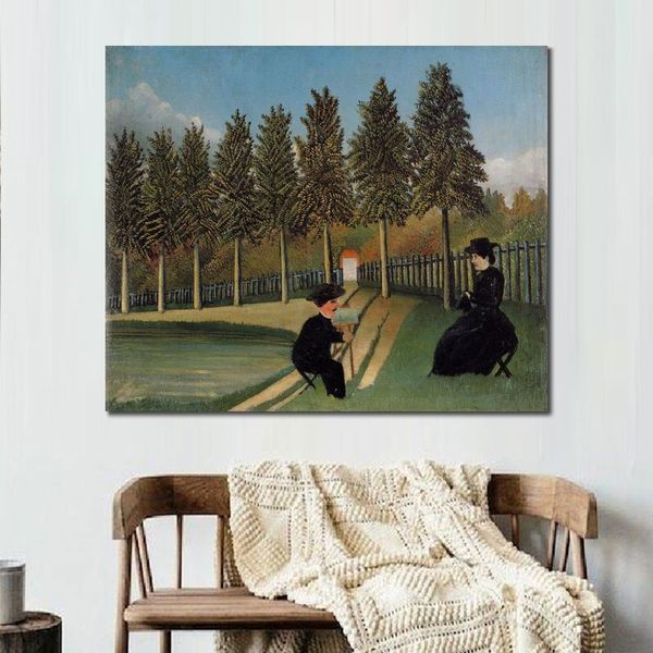 Arte de paisajes tropicales, pintura de Henri Rousseau, pintura del artista, lienzo de su esposa, obra de arte hecha a mano, decoración de pared de alta calidad