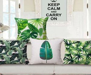 Tropical Leaf Cushion Cover Feuilles vertes Cojines Pays Almofada Rainforest Throw Base pour le canapé chaise banane Plant Almofad1871074