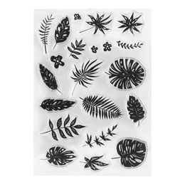 Feuilles tropicales fleurs en silicone clear sceau tampon diy scrapbooking Photo en relâchement album carte en papier décoratif cadeau