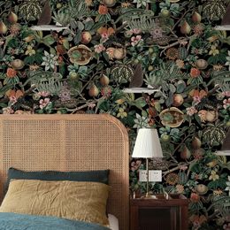 Papel tapiz de hoja de palma tropical, papel tapiz autoadhesivo de hojas de plantas verdes, contacto extraíble para sala de estar 231220