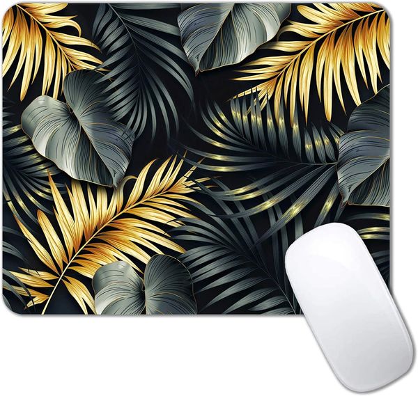 Tropikalne liście palmowe podkładka pod mysz złoty zielony liść dżungli wzory osobowości podkładki pod mysz do laptopa PC praca biurowa do gier