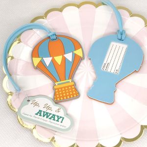 Tropical Party presenteert hete luchtballon Rubber Bagage Labels Zomer Wedding Favors Bagage Tag Bridal Shower Gunst SN769