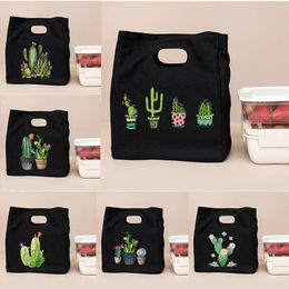 Cactus de plante tropicale Imprimer des sacs frais frais pour toile à lunch thermique portable Sacs à lunch pour les femmes Proto Bento Box Food Pouch 240601