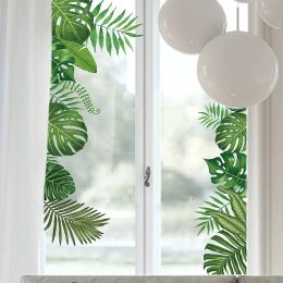 Feuilles de plantes tropicales Autocollants muraux nordiques Plantes vertes nordiques Venture de fenêtre de fenêtre de bricolage pour les enfants pour enfants décoration de maison