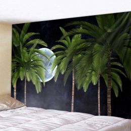 Tapiz de plantas tropicales cielo de la palma colgante de la pared nórdica del hogar sala de estar dormitorio pintura de tela decoración de fondo