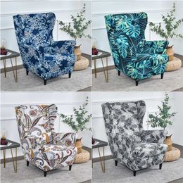 Couverture de chaise d'aile de plante tropicale élastique spandex relax fauteuil s nordique amovible canapé housse de protection de meubles 211116