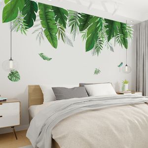 Tropical plants Banana leaf Wall Stickers for Living room Bedroom Eco-friendly Vinyl Wall Decals Art Murals Poster Home Decor 210308