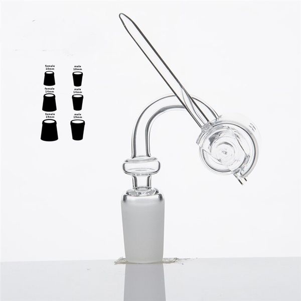 Trough Quartz Banger Nail Carb Cap clavos de humo Mujer Hombre 10 mm 14 mm 18 mm 90 grados Bangers Dab Rig Glass Bong