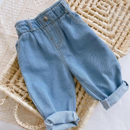 Broeken 0-3 jaar oude babyjeans Koreaanse versie van de peuter hoge taille casual broek jongens en meisjes effen kleur