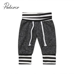 Pantalones 2019 Nuevos pantalones recién nacidos Leggings de gris rayado Bottomio para niños recién nacidos niños 50 piezas/set al por mayor 03m