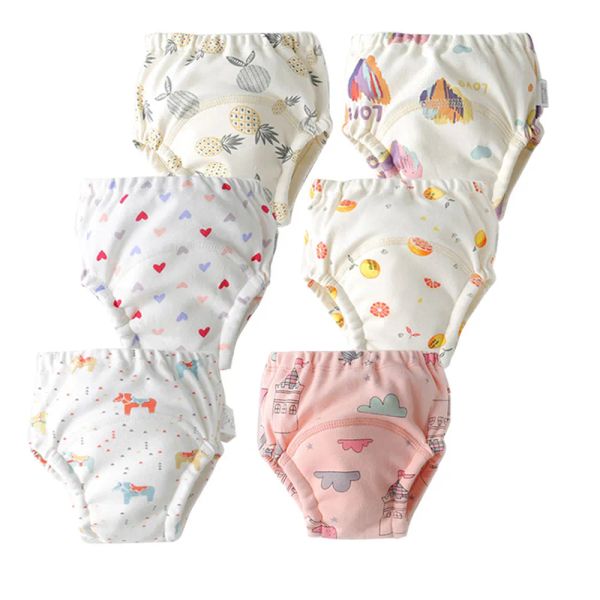 Pantalon 2022 mignon sous-vêtements pour bébé nouveau-né fille garçon coton couchette couches de tissu réutilisables pantalon d'entraînement de pot de pot bebe