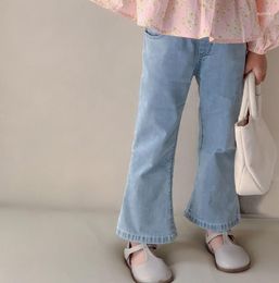 Pantalons 2023 Style Filles Garçons Denim Trous Pantalon Coton Printemps Mode Enfants 2-8t 392