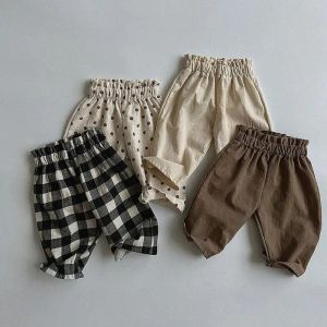 Pantalon 2023 Été Nouveau bébé pantalon décontracté mince coton enfants pantalon lâche filles de mode pantalons harem hauts