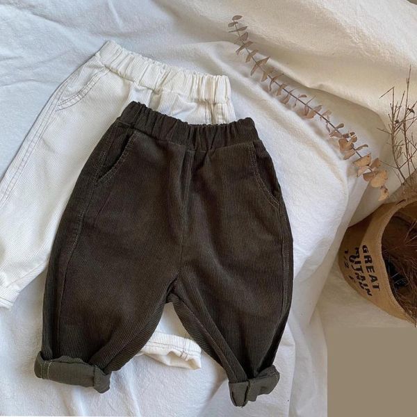 Pantalones de pana para bebé, pantalones cálidos de lana para niña pequeña, ropa informal gruesa de terciopelo para invierno 2023