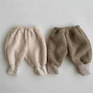 Pantalons 2023 hiver bébé pantalons chauds plus velours épais infantile fille décontracté enfant en bas âge polaire enfants vêtements