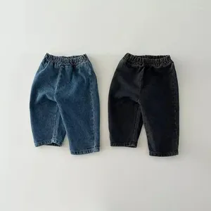 Pantalon en Denim ample pour bébé, décontracté, à la mode, pour garçons et filles, avec poches polyvalentes, vêtements pour enfants, automne 2024