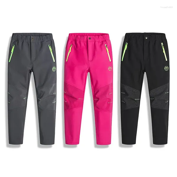 Pantalons 2024 enfants pantalons chauds en plein air polaire russe hiver neige enfants filles garçons imperméable coupe-vent Ski