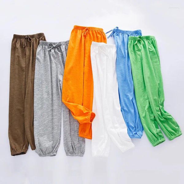 Pantalones 2024 de verano para niños, pantalones antimosquitos para niños y niñas, algodón de bambú para niños, ropa de dormir de Casa con aire acondicionado, mallas para bebés