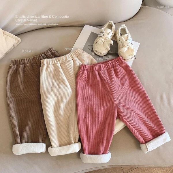 Pantalones 2024 invierno niños bebé pantalón de pana moda para chicas pantalones niños niños ropa infantil de longitud completa