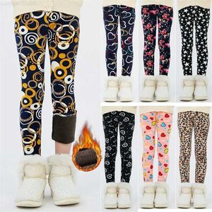 Broek 4-13y meisjes broek herfst en winter kinderbroeken warme benen dik fluwelen sterrendruk kinderbroek babymeisjes houden hun benen warml2404