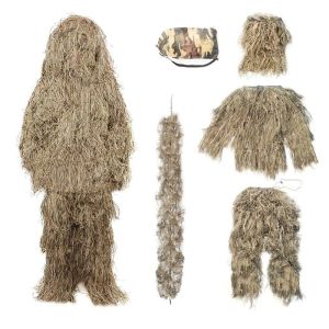 Broek 5 stks kinderen kinderen ghillie pakken kind camouflage tactisch leger jungle militair tactisch pak broek hoeden holsters opbergtassen