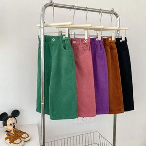 Broeken Herfstmode Kinderen Corduroy Casual Broek Jongen Baby All-match Losse Zakken Wijde Pijpen Meisje Kinderen Katoen Effen