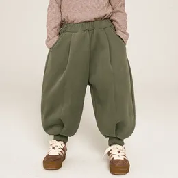 Pantaloni Autunno Inverno Bambini Pantaloni sportivi larghi casual Pantaloni sportivi in pile Ragazzi che indossano jogger