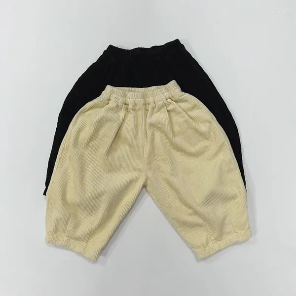 Pantalones Otoño Invierno niños pana pantalones casuales acanalado liso niño bebé pierna ancha suelta moda niño niña algodón