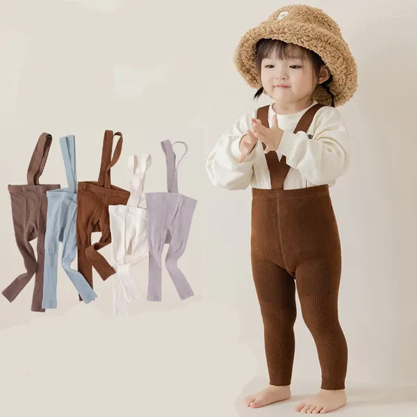 Pantalons d'automne pour bébés, pantalons solides, vêtements pour garçons et filles, combinaisons serrées, Leggings élastiques pour nourrissons, chaussettes en coton doux, ensemble 2023