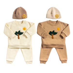 Pantalon Baby Boy Clothes Kids Fleece Top Hiver 2022 Épaisses Grow Up Baby Girls Sets Toddler Sweatshirt Jogger Pantal